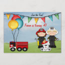 Recherche de pompier anniversaire invitations Dalmate