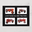 Recherche de tracteur vintage cartes postales Rouge