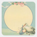 Recherche de cigogne vintage autocollants Bébé