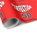 Recherche de cinquante cinquantième 50 années papier cadeau Rouge