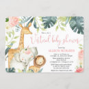 Recherche de safari baby shower fille invitations Girafe