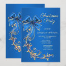 Recherche de bleu et or noël invitations Fête d'entreprise
