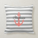 Recherche de corail et blanc coussins Rayures