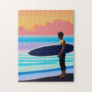 Recherche de surfers puzzles Coucher de soleil