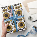 Zoek naar zonnebloemen cadeaupapier Zwart