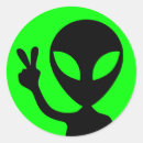 Recherche de alien de paix autocollants Vert
