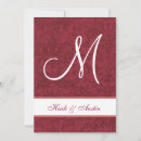Recherche de damassé rouge invitations Monogramme