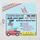 Recherche de fireman anniversaire invitations Garçon