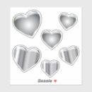 Recherche de coeur argenté autocollants Unique