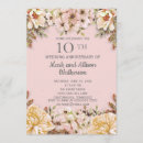 Recherche de 10 ans mariage anniversaire invitations Floral