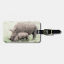 Recherche de rhinocéros blanc bagages étiquettes En danger