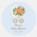 Recherche de citrouille bleu autocollants Baby shower rustique