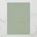Recherche de vert et or mariage invitations Classique