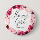 Recherche de fleur rose badges Flower girl