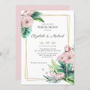 Recherche de tropical flamingo mariage invitations Aquarelle