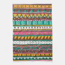 Recherche de motif tribal cuisine linges Turquoise