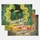 Recherche de chouette papier cadeau Vert