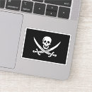 Recherche de crâne et épées croisées autocollants Noir
