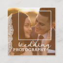 Recherche de photographes de mariage cartes visite Blanc