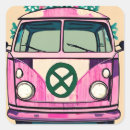 Recherche de van hippie autocollants Rose