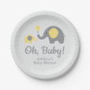 Recherche de gris assiettes en papier Baby shower d'éléphant