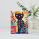 Recherche de collage chat cartes postales Coloré