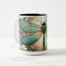 Recherche de libellule vintage tasses Vert