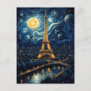Recherche de tour eiffel nuit cartes postales Van gogh
