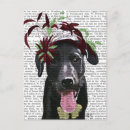 Recherche de labrador noir cartes postales Feuilles de fleurs