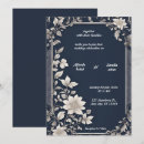 Recherche de bleu royal et gris argenté invitations Minuit été fleuris bohème