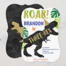 Recherche de de dinosaure anniversaire invitations Rugir