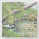 Recherche de peint à la main dessous de verres Oiseau