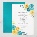 Recherche de jaune turquoise invitations Aquarelle