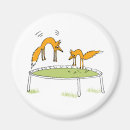 Recherche de renard drôle magnets Illustration