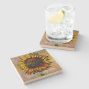 Recherche de peinture botanique dessous de verres Tournesol