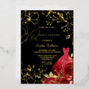 Recherche de noir rouge et or invitations Quinceanera