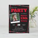 Recherche de rouge et noir anniversaire invitations Garçon