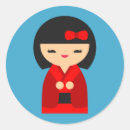 Recherche de kokeshi japonais autocollants Kawaii
