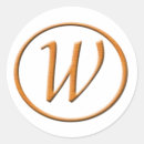 Recherche de monogramme w autocollants Blanc