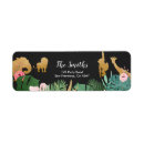 Recherche de jungle baby shower étiquettes adresse retour Fille