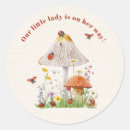 Recherche de coccinelle sur une fleur autocollants Baby shower ladybug