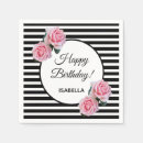 Recherche de rayures roses serviettes Noir et blanc
