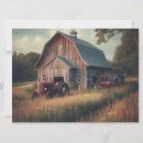 Recherche de tracteur vintage vœux cartes Rustique