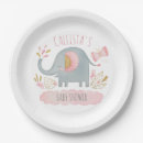Recherche de baby shower rose et gris assiettes en papier Mignon