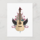 Recherche de guitare acoustique cartes postales Cool