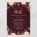 Recherche de burgundy floral anniversaire invitations Aquarelle