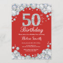Recherche de rouge argent invitations Fête d'anniversaire