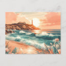 Recherche de aquarelle phare cartes postales Mer