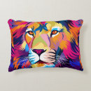 Recherche de lion coloré coussins Abstrait
