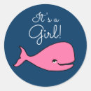 Recherche de baleine rose autocollants Baby shower